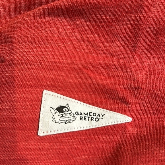 Gameday Retro sweatshirt in red with varsity stripes 100% cotton. Size small - Picture 5 of 5